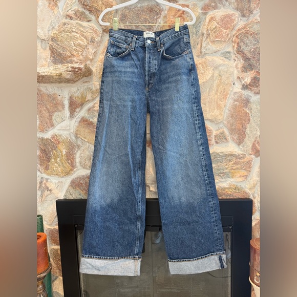 Agolde Dame High Rise Wide Leg Jeans Size 25 - Picture 2 of 4